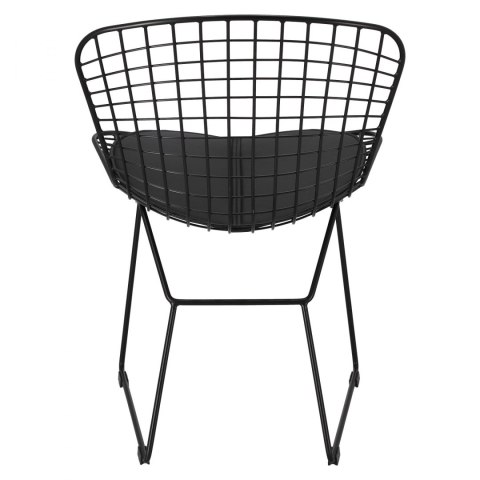 KRZESŁO Harry D2.DESIGN METAL malowany proszkowo CZARNE / miękka CZARNA PODUSZKA na siedzisku do domu i do lokalu KRZESŁO Harry D2.DESIGN METAL malowany proszkowo CZARNE / miękka CZARNA PODUSZKA na siedzisku do domu i do lokalu