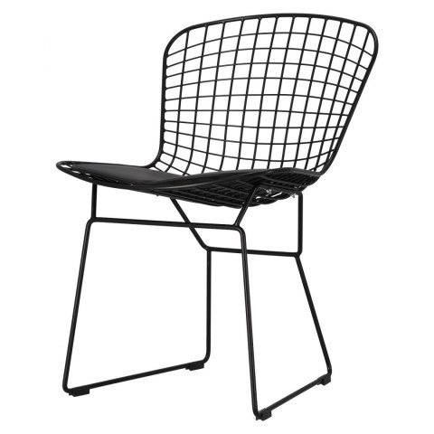 KRZESŁO Harry D2.DESIGN METAL malowany proszkowo CZARNE / miękka CZARNA PODUSZKA na siedzisku do domu i do lokalu KRZESŁO Harry D2.DESIGN METAL malowany proszkowo CZARNE / miękka CZARNA PODUSZKA na siedzisku do domu i do lokalu
