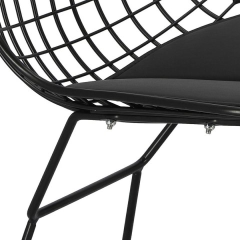 KRZESŁO Harry D2.DESIGN METAL malowany proszkowo CZARNE / miękka CZARNA PODUSZKA na siedzisku do domu i do lokalu KRZESŁO Harry D2.DESIGN METAL malowany proszkowo CZARNE / miękka CZARNA PODUSZKA na siedzisku do domu i do lokalu