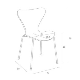 D2.DESIGN Krzesło Martinus białe tworzywo PP nogi metal chromowany do recepcji jadalni restauracji kuchni