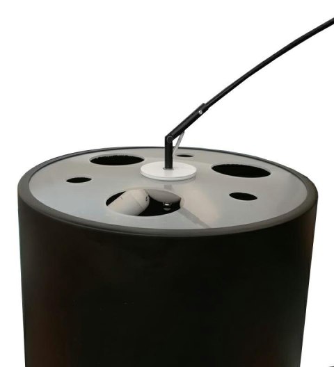 King Home Lampa podłogowa CLEO czarna - włókno szklane, podstawa metal klosz aluminium przesłony mleczny akryl E27 King Home Lampa podłogowa CLEO czarna - włókno szklane, podstawa metal klosz aluminium przesłony mleczny akryl E27
