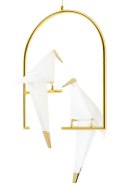 King Home Lampa wisząca LORO 2 UP LED złota metal satynowy klosze w kształcie ptaków białe tworzywo PP King Home Lampa wisząca LORO 2 UP LED złota metal satynowy klosze w kształcie ptaków białe tworzywo PP