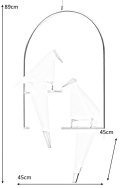 King Home Lampa wisząca LORO 2 UP LED złota metal satynowy klosze w kształcie ptaków białe tworzywo PP King Home Lampa wisząca LORO 2 UP LED złota metal satynowy klosze w kształcie ptaków białe tworzywo PP
