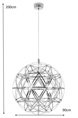 King Home Lampa wisząca STELLAR 90 chrom - LED stal nierdzewna