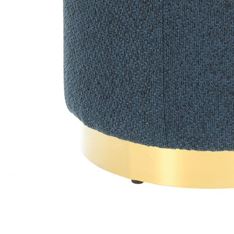 Intesi Pufa Kung XL okrągła tapicerka tkanina melanż granatowa podstawa metalowa polerowane złoto Intesi Pufa Kung XL okrągła tapicerka tkanina melanż granatowa podstawa metalowa polerowane złoto