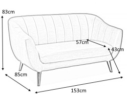 SIGNAL SOFA ELITE 2 VELVET GRANATOWY BLUVEL 86 / WENGE (T)