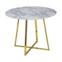 King Home Stół CARAT okrągły - MDF okleinowany imitacja marmuru, złota podstawa, metalowa King Home Stół CARAT okrągły - MDF okleinowany imitacja marmuru, złota podstawa, metalowa