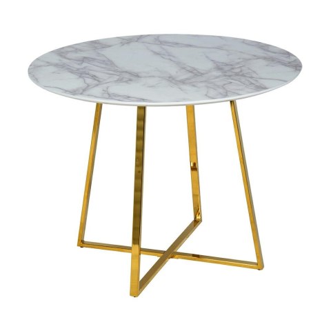 King Home Stół CARAT okrągły - MDF okleinowany imitacja marmuru, złota podstawa, metalowa King Home Stół CARAT okrągły - MDF okleinowany imitacja marmuru, złota podstawa, metalowa