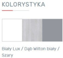 PÓŁKA WISZĄCA MEBLE MŁODZIEŻOWE COMO System CM10 Meblar - Biały Lux / Dąb Wilton biały / Szary PŁYTA LAMINOWANA OBRZEŻA ABS