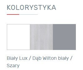 SZAFA TRZYDRZWIOWA MŁODZIEŻOWA COMO System CM1 Meblar - Biały Lux / Dąb Wilton biały / Szary PÓŁKI SZUFLADY LAMINAT OBRZEŻA ABS SZAFA TRZYDRZWIOWA MŁODZIEŻOWA COMO System CM1 Meblar - Biały Lux / Dąb Wilton biały / Szary PÓŁKI SZUFLADY LAMINAT OBRZEŻA ABS
