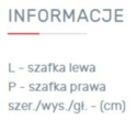 SZAFA NAROŻNA DWUDRZWIOWA PÓŁKI DRĄŻKI - Biały Lux / Dąb Wilton biały / Szary Meblar COMO System CM2 PŁYTA LAMINOWANA