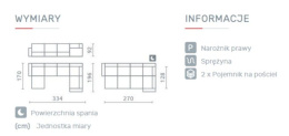 NAROŻNIK PRAWY KANAPA NAROŻNA LOFT 1 Meblar ROZKŁADANA Z FUNKCJĄ SPANIA 2 x POJEMNIK NA POŚCIEL TAPICERKA TKANINA CIEMNY SZARY