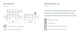 NAROŻNIK 340x200 KANAPA NAROŻNA ROZKŁADANY SALVO I Meblar 2 x POJEMNIK NA POŚCIEL FUNKCJA SPANIA CZARNY SKÓRA SZTUCZNA DO SALONU