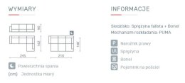 NAROŻNIK PRAWY KANAPA NAROŻNA ROZKŁADANA STILO Meblar JASNY SZARY TAPICERKA TKANINA FUNKCJA SPANIA Z POJEMNIKIEM NA POŚCIEL