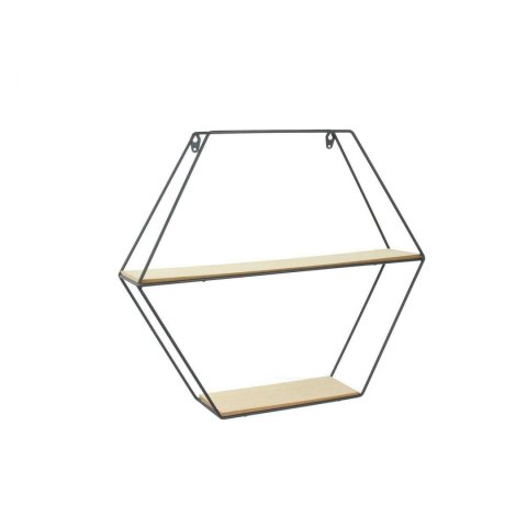 Intesi minimalistyczna Półka Heksagon metalowa rama czarny półki MDF jasny dąb wkomponuje się we wnętrze każdego rodzaju Intesi minimalistyczna Półka Heksagon metalowa rama czarny półki MDF jasny dąb wkomponuje się we wnętrze każdego rodzaju