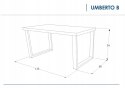 SIGNAL ŁAWA PROSTOKĄTNA UMBERTO B LITE DREWNO DĄB / PODSTAWA CZARNY METAL 110X60