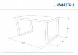 SIGNAL ŁAWA PROSTOKĄTNA UMBERTO B LITE DREWNO DĄB / PODSTAWA CZARNY METAL 110X60