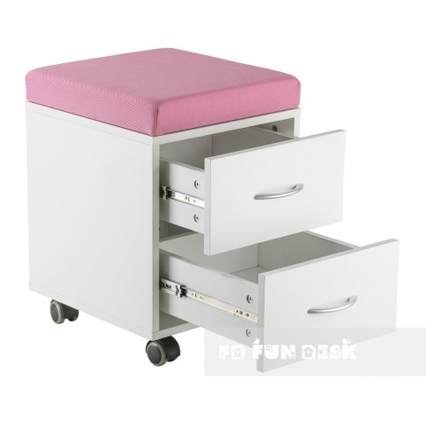 Fun Desk szafka kontener podnóżek pufa SS15W Pink dla dziecka Róż Biały Fun Desk szafka kontener podnóżek pufa SS15W Pink dla dziecka Róż Biały