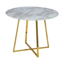 King Home Stół CARAT okrągły - MDF okleinowany imitacja marmuru, złota podstawa, metalowa King Home Stół CARAT okrągły - MDF okleinowany imitacja marmuru, złota podstawa, metalowa