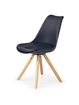 Halmar K201 krzesło do jadalni czarne ekoskóra / drewno