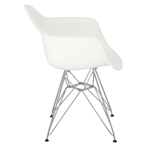 D2.DESIGN Krzesło Fotel P018 PP tworzywo białe, nogi metal chrom HF funkcjonalne i nowoczesne D2.DESIGN Krzesło Fotel P018 PP tworzywo białe, nogi metal chrom HF funkcjonalne i nowoczesne