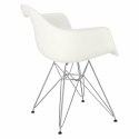 D2.DESIGN Krzesło Fotel P018 PP tworzywo białe, nogi metal chrom HF funkcjonalne i nowoczesne D2.DESIGN Krzesło Fotel P018 PP tworzywo białe, nogi metal chrom HF funkcjonalne i nowoczesne