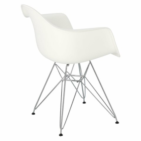 D2.DESIGN Krzesło Fotel P018 PP tworzywo białe, nogi metal chrom HF funkcjonalne i nowoczesne D2.DESIGN Krzesło Fotel P018 PP tworzywo białe, nogi metal chrom HF funkcjonalne i nowoczesne