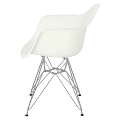 D2.DESIGN Krzesło Fotel P018 PP tworzywo białe, nogi metal chrom HF funkcjonalne i nowoczesne D2.DESIGN Krzesło Fotel P018 PP tworzywo białe, nogi metal chrom HF funkcjonalne i nowoczesne