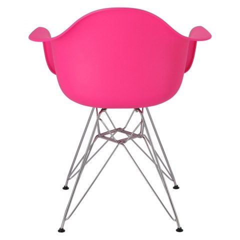 D2.DESIGN Krzesło P018 PP tworzywo różowe chromowane nogi metalowe H F z podłokietnikami D2.DESIGN Krzesło P018 PP tworzywo różowe chromowane nogi metalowe H F z podłokietnikami
