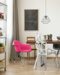D2.DESIGN Krzesło P018 PP tworzywo różowe chromowane nogi metalowe H F z podłokietnikami D2.DESIGN Krzesło P018 PP tworzywo różowe chromowane nogi metalowe H F z podłokietnikami