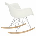 D2.DESIGN Krzesło Fotel bujany P018 RR PP tworzywo biały insp. RAR podstawa metal chromowany płozy drewniane D2.DESIGN Krzesło Fotel bujany P018 RR PP tworzywo biały insp. RAR podstawa metal chromowany płozy drewniane