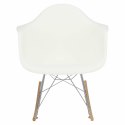 D2.DESIGN Krzesło Fotel bujany P018 RR PP tworzywo biały insp. RAR podstawa metal chromowany płozy drewniane D2.DESIGN Krzesło Fotel bujany P018 RR PP tworzywo biały insp. RAR podstawa metal chromowany płozy drewniane