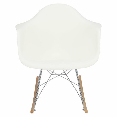 D2.DESIGN Krzesło Fotel bujany P018 RR PP tworzywo biały insp. RAR podstawa metal chromowany płozy drewniane D2.DESIGN Krzesło Fotel bujany P018 RR PP tworzywo biały insp. RAR podstawa metal chromowany płozy drewniane