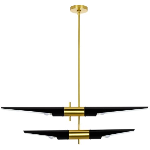 LAMPA wisząca SUFITOWA APOLLO 2 CZARNA - szczotkowane ZŁOTO KING HOME KLOSZE OBRACANE LAMPA wisząca SUFITOWA APOLLO 2 CZARNA - szczotkowane ZŁOTO KING HOME KLOSZE OBRACANE