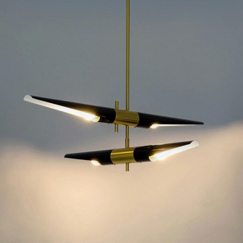 LAMPA wisząca SUFITOWA APOLLO 2 CZARNA - szczotkowane ZŁOTO KING HOME KLOSZE OBRACANE LAMPA wisząca SUFITOWA APOLLO 2 CZARNA - szczotkowane ZŁOTO KING HOME KLOSZE OBRACANE