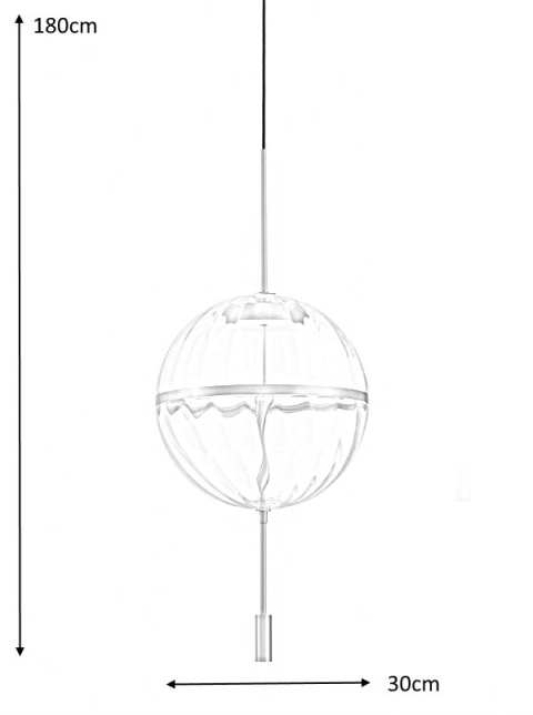 King Home Lampa wisząca CHAPLIN 300 mosiądz - LED okrągły klosz szkło bezbarwny zawieszony na czarnym przewodzie King Home Lampa wisząca CHAPLIN 300 mosiądz - LED okrągły klosz szkło bezbarwny zawieszony na czarnym przewodzie