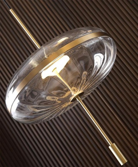 LAMPA WISZĄCA LED CHAPLIN 360 MOSIĄDZ - szkło PRZEZROCZYSTE OKRĄGŁA KING HOME LAMPA WISZĄCA LED CHAPLIN 360 MOSIĄDZ - szkło PRZEZROCZYSTE OKRĄGŁA KING HOME