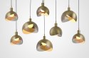 King Home Lampa wisząca sufitowa GLOBO 25 złota - metal mat szkło dymiony E27 King Home Lampa wisząca sufitowa GLOBO 25 złota - metal mat szkło dymiony E27