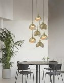 King Home Lampa wisząca sufitowa GLOBO 25 złota - metal mat szkło dymiony E27 King Home Lampa wisząca sufitowa GLOBO 25 złota - metal mat szkło dymiony E27