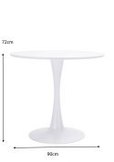 STÓŁ OKRĄGŁY TULIP FI 90 MODESTO BIAŁY BLAT - MDF PODSTAWA METALOWA DO DOMU I DO LOKALU STÓŁ OKRĄGŁY TULIP FI 90 MODESTO BIAŁY BLAT - MDF PODSTAWA METALOWA DO DOMU I DO LOKALU