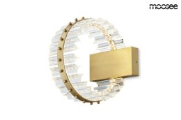 MOOSEE kinkiet lampa ścienna SATURNUS WALL złoty - LED stal szczotkowana szkło kryształowe