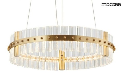 MOOSEE lampa wisząca SATURNUS 47 złota - LED, szkło transparentny stal szczotkowana MOOSEE lampa wisząca SATURNUS 47 złota - LED, szkło transparentny stal szczotkowana