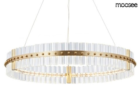 MOOSEE lampa wisząca SATURNUS 70 złota - LED szkło kryształowe klasa K5 konstrukcja stal szczotkowana MOOSEE lampa wisząca SATURNUS 70 złota - LED szkło kryształowe klasa K5 konstrukcja stal szczotkowana