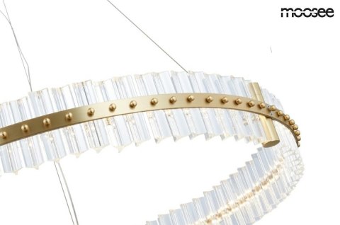MOOSEE lampa wisząca SATURNUS 70 złota - LED szkło kryształowe klasa K5 konstrukcja stal szczotkowana MOOSEE lampa wisząca SATURNUS 70 złota - LED szkło kryształowe klasa K5 konstrukcja stal szczotkowana