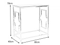 SIGNAL KONSOLKA VERSACE C SZKŁO HARTOWANE TRANSPARENTNY/ STELAŻ STAL NIERDZEWNA SREBRNY 80X40