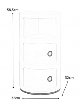 King Home Szafka COMBI 3 biała - tworzywo ABS przesuwne drzwi