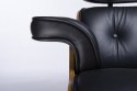 King Home Fotel LOUNGE VA PREMIUM SZEROKI czarny obrotowy z podnóżkiem sklejka orzech skóra naturalna polerowana stal nierdzewna King Home Fotel LOUNGE VA PREMIUM SZEROKI czarny obrotowy z podnóżkiem sklejka orzech skóra naturalna polerowana stal nierdzewna