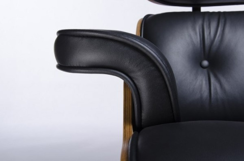King Home Fotel LOUNGE VA PREMIUM SZEROKI czarny obrotowy z podnóżkiem sklejka orzech skóra naturalna polerowana stal nierdzewna King Home Fotel LOUNGE VA PREMIUM SZEROKI czarny obrotowy z podnóżkiem sklejka orzech skóra naturalna polerowana stal nierdzewna
