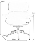 Fotel LOUNGE biały, sklejka różana - skóra naturalna Fotel LOUNGE biały, sklejka różana - skóra naturalna
