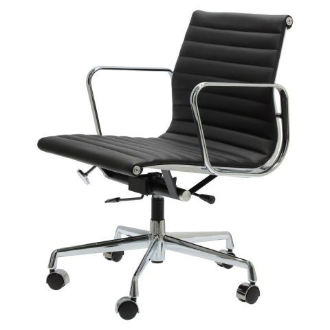 D2.DESIGN Fotel biurowy CH1171T czarna skóra,chrom D2.DESIGN Fotel biurowy CH1171T czarna skóra,chrom